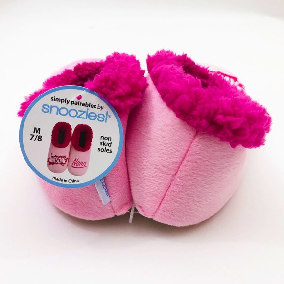 NWT Snoozies Women's Pink Awesome Nana Slippers Medium 7/8 - Picture 3 of 6